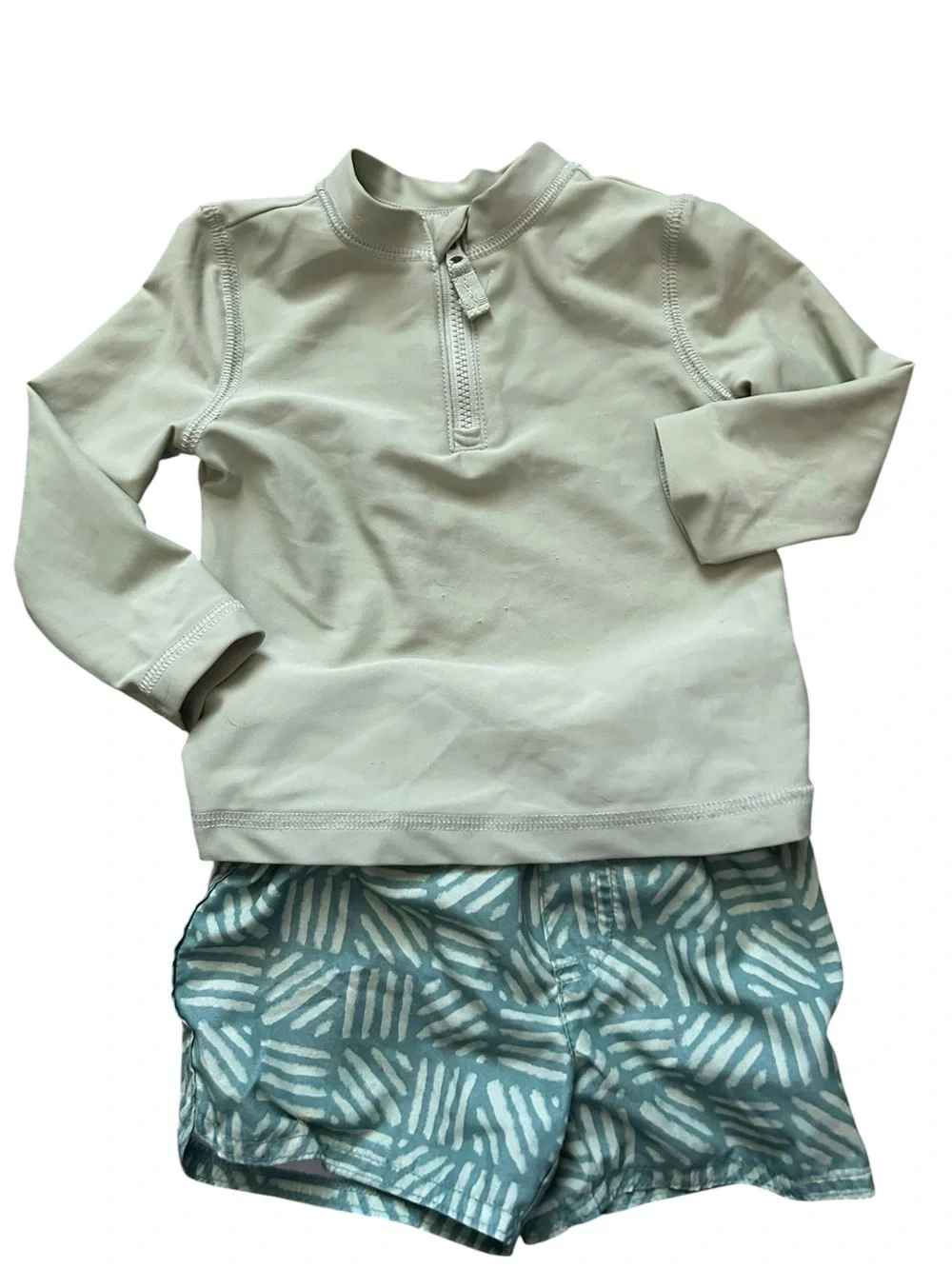 Little Me &‎ Carters Bundle of 2 Boys 12 month Swim Rash Guard Sets